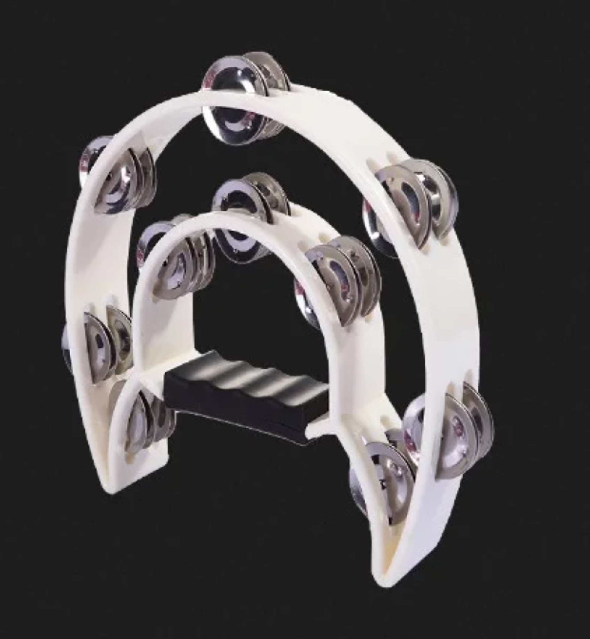 Half Moon Tambourine Double Row Percussion 